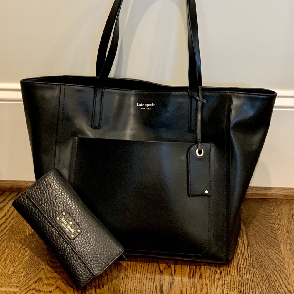 GUC Kate Spade Lalena large pocket tote plus black Kate Spade wallet